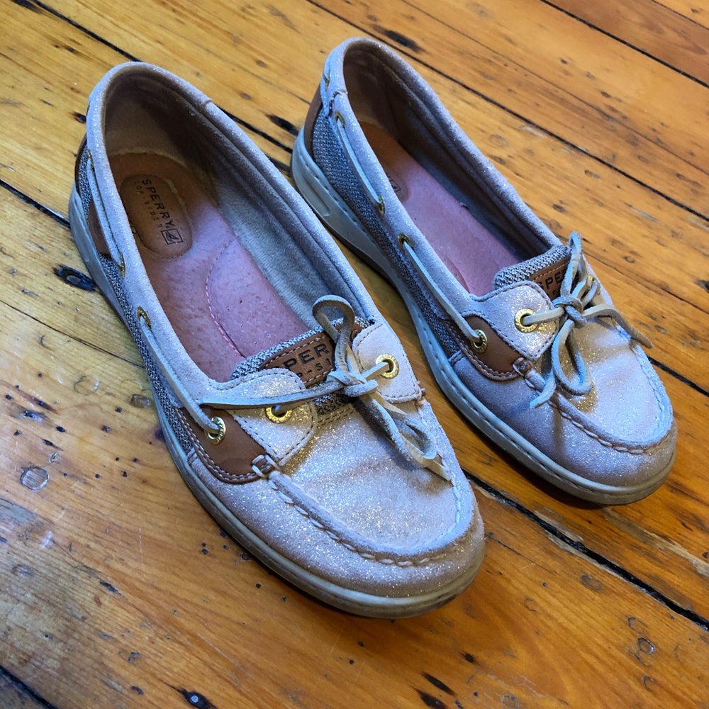 SPERRY Top Sider Gold Glitter Boat Shoes